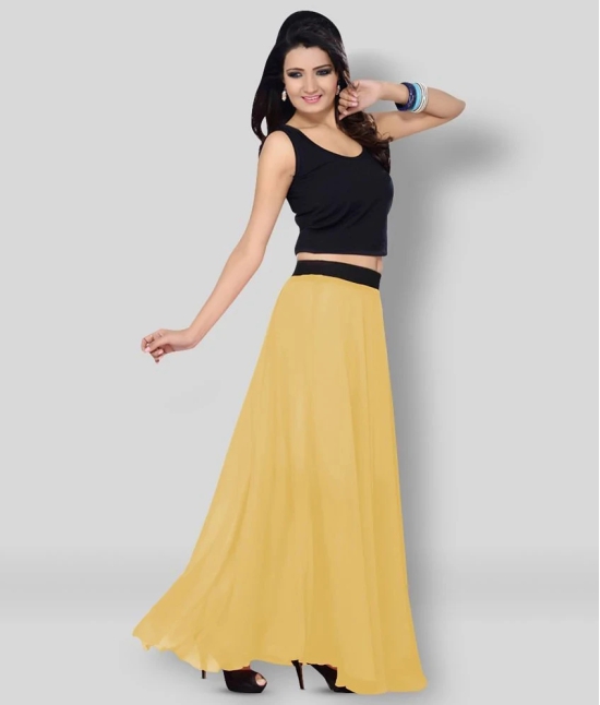 Sttoffa - Yellow Georgette Womens A-Line Skirt ( Pack of 1 ) - 38