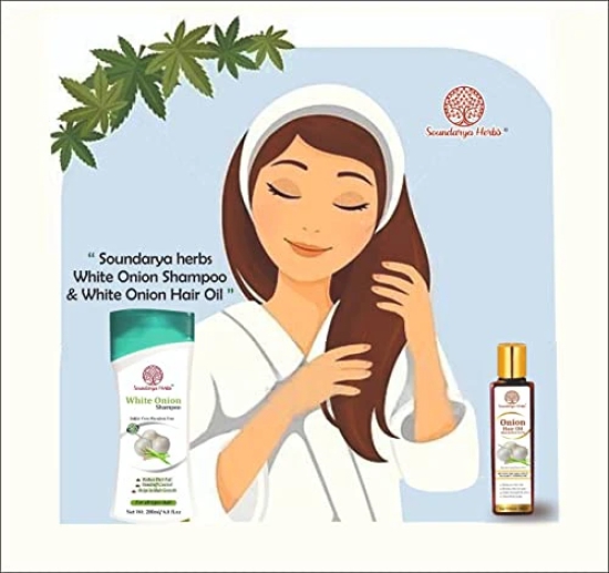 Soundarya Herbs White Onion Hair Conditioner, Onion Shampoo & White Onion Hair Oil -200ml each Set Of 1.