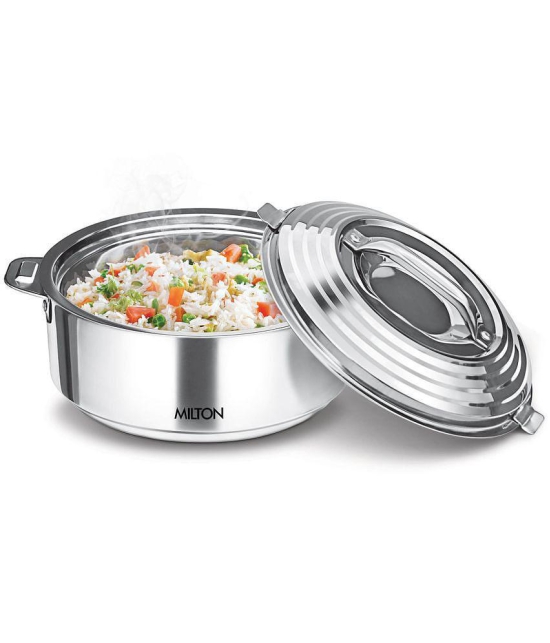 Milton - Silver Steel Thermoware Casserole ( Set of 1 , 3500 mL ) - Silver