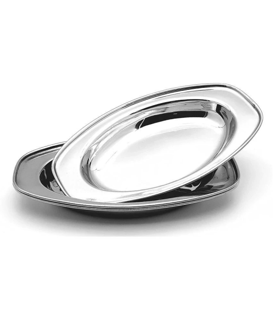 Dynore 6 Pcs Stainless Steel Silver Rice Plate - Silver