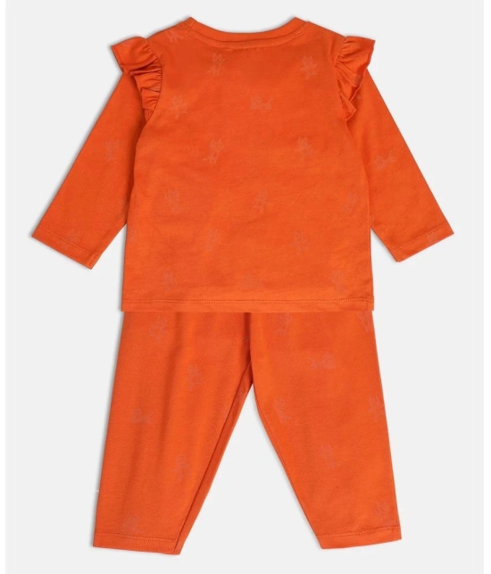 MINI KLUB Orange Cotton Baby Girl Top & Trouser ( Pack of 1 ) - None