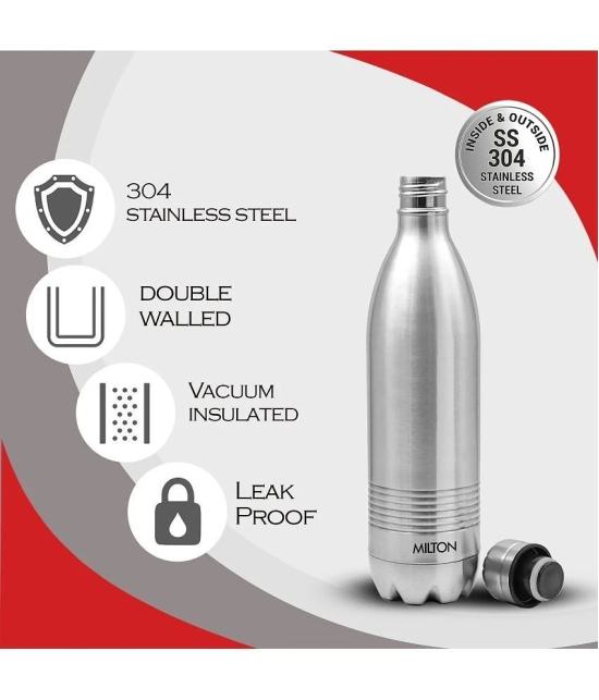 Milton Duo DLX 750 Thermosteel 24 Hours Hot and Cold Water Bottle, 700 ml, Silver - Silver