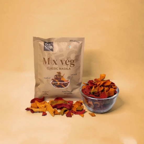 Healthy Chips Pack of 5 | Beetroot Masala Chips (1), Beetroot Cream and Onion (1), Oats Peri Peri (1), Millet Jalapeno (1), Mix Veg Classic Masala (1)