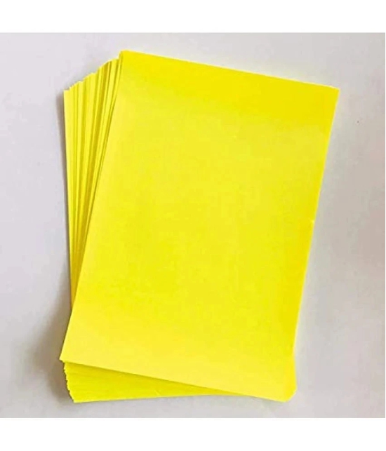 Eclet 40 pcs YELLOW Sheets (180 GSM) Copy Printing Papers/Art and Craft Paper A4 Sheets Double Sided Colored Origami Folding School, Office Stationery (Yellow)