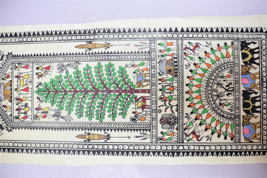 Pattachitra T Silk Tribal Tree  Green 20*9