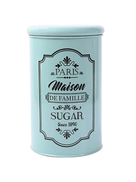 Metal Sugar Jar - Green, 900 Ml