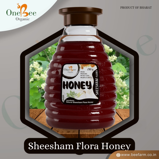 ONE BEE ORGANIC Honey | Rosewood Honey/Sheesham Flora Honey | Natural Flora Honey - 280 GM.