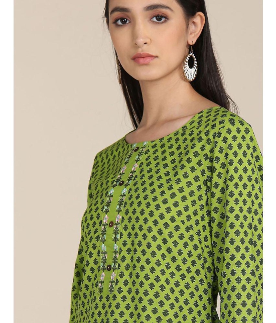 Karigari - Straight Rayon Green Women's Kurti ( Pack of 1 ) - None