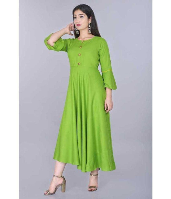 SIPET - Green Rayon Women's Anarkali Kurti ( Pack of 1 ) - None