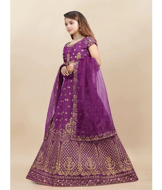 A TO Z CART Silk Lehenga Choli Set For Girls ( Pack of 1 , Purple ) - None