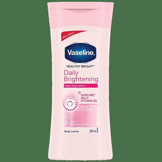 Vaseline Healthy Bright Daily Brightening Even Tone Body Lotion - Radiant Skin + Vaseline Jelly, Vitamin B3, Triple Sunscreens, 100 Ml