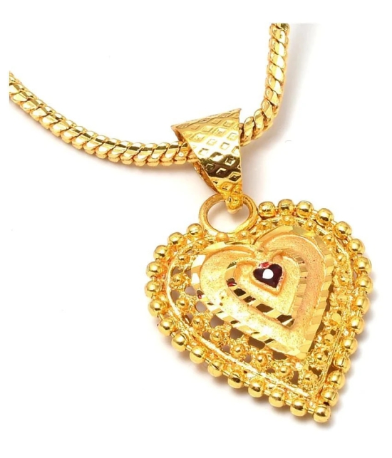 Jewar Mandi Golden Gold Plated Beautiful Pendant Jewelry for Girlsand Women - Golden