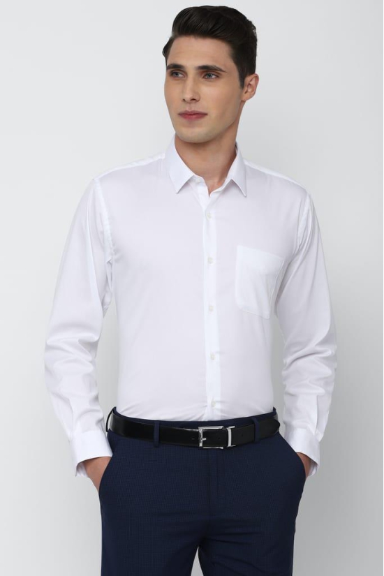 Men White Regular Fit Formal Full Sleeves Formal Shirt