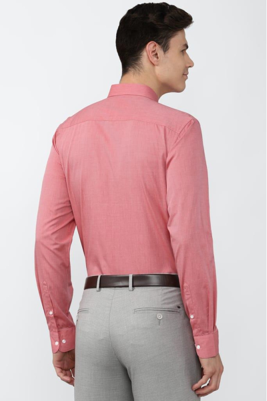 Men Pink Slim Fit Formal Full Sleeves Formal Shirt