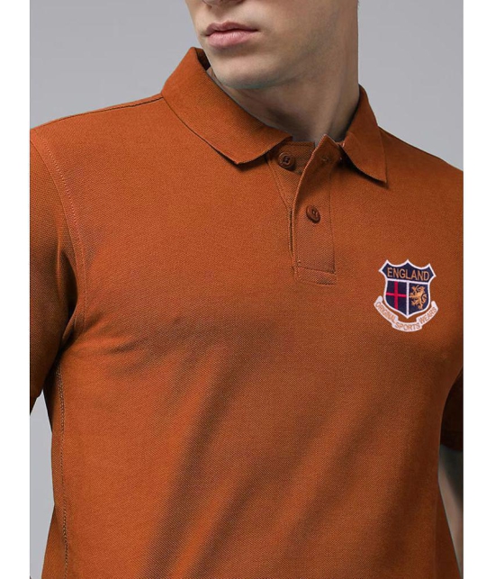 ADORATE - Rust Cotton Blend Regular Fit Men's Polo T Shirt ( Pack of 1 ) - None