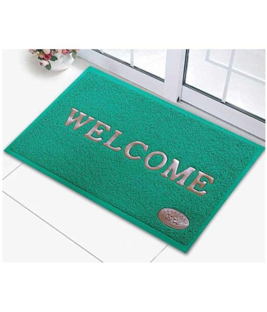 Abhikram Green Single Anti-skid Door Mat - ( 60 X 40 cm ) - Green