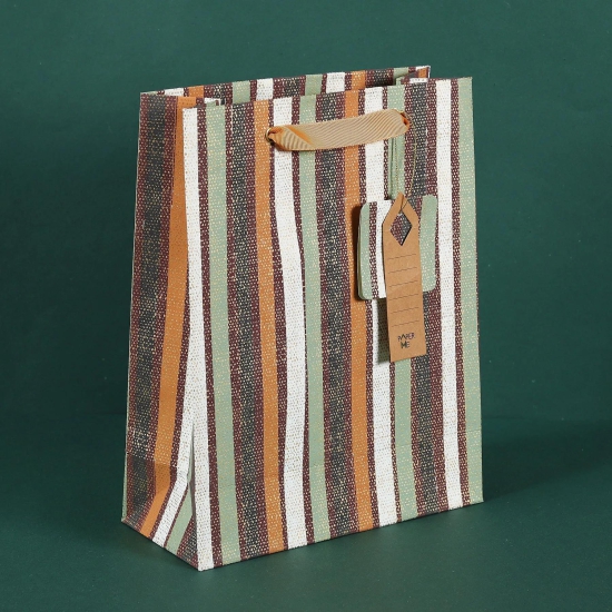 Brown Stripes Medium Bag-3 Pieces