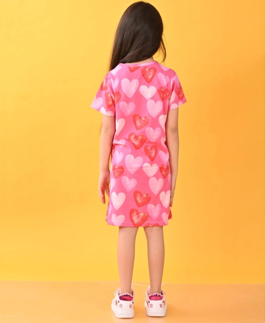 PRETTY HEART CASUAL SUMMER DRESS - PINK-10-12 YEARS / 1N / PINK