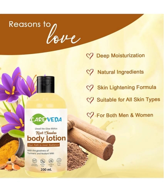 CareVeda Kesar Chandan Moisturizing Body Lotion For Combination Skin 200 ml