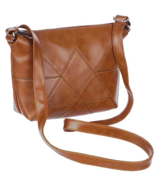 Leather Land - Tan  PU Sling Bag - Tan