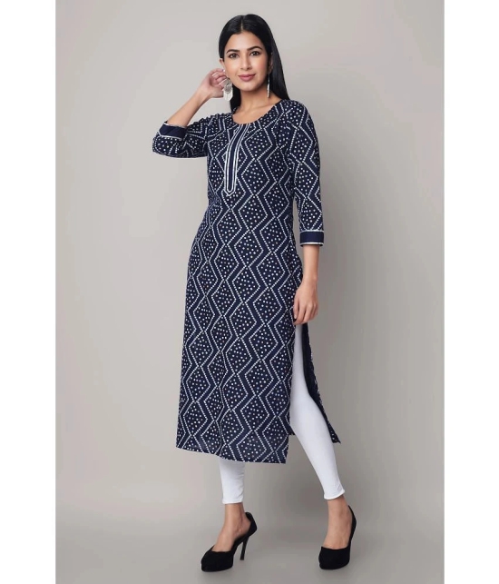 GOD BLESS - Blue Rayon Womens Straight Kurti ( Pack of 1 ) - None