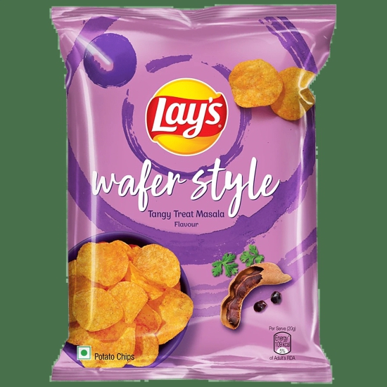 Lays Wafer Style Potato Chips - Tangy Treat Flavour, Crispy Thin Snacks, 40 G