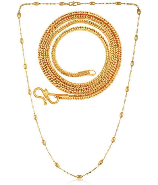 AanyaCentric Combo of 2 Gold Plated 28inches Long Fashion Chain - None