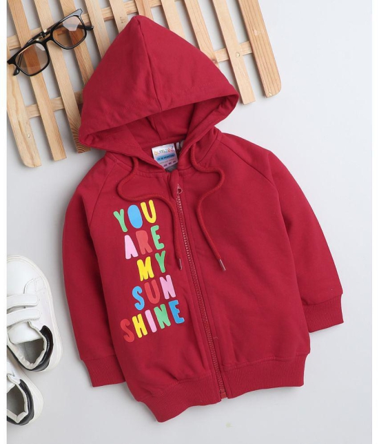 BUMZEE Red Girls Full Sleeves Hooded Sweatshirt Age - 3-4 Years - None