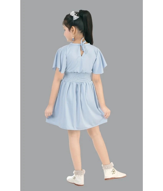 Coxxup Light Blue Crepe Girls Frock ( Pack of 1 ) - None