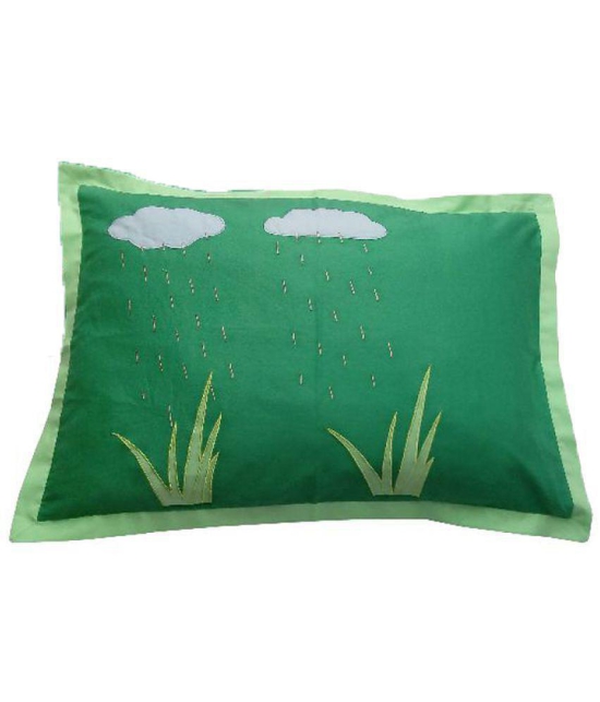 Hugs'n'Rugs - Regular Green Cotton Pillow Covers 60*40 ( Pack of 2 ) - Green