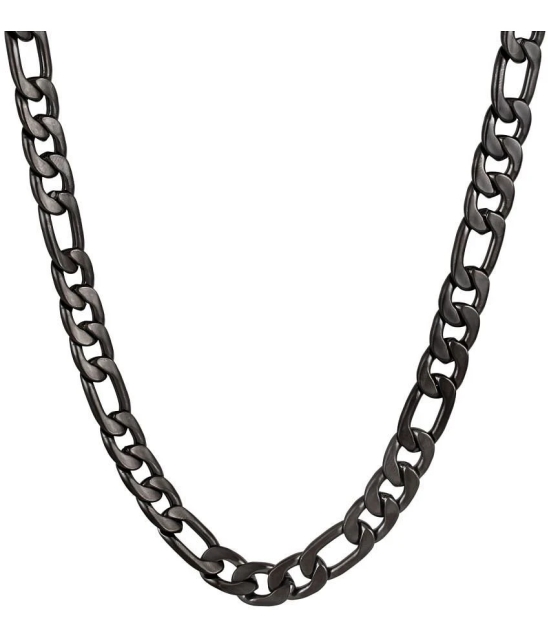 FASHION FRILL - Silver Plated Chain ( Pack of 1 ) - Black