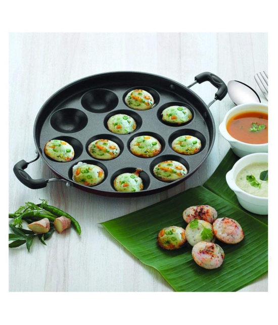 DEZEEN 12 Cavity Appam Non-Stick Aluminum Pan 23 cm - None