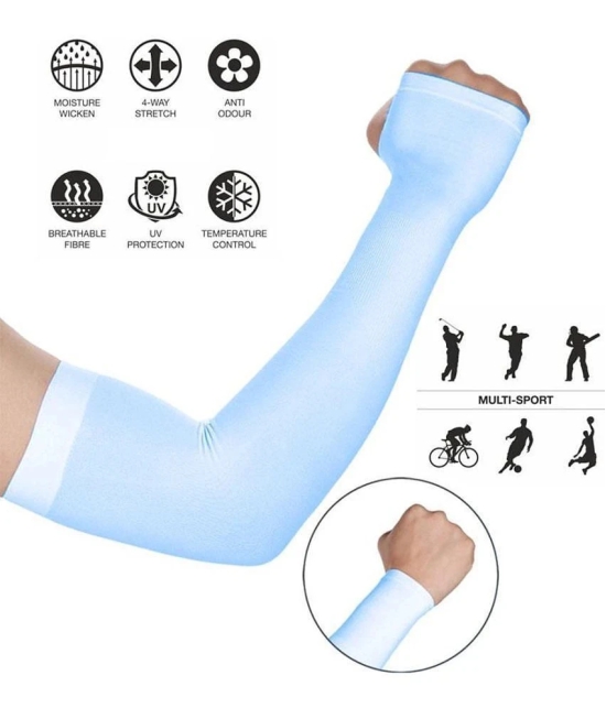 Auto Hub Blue Solid Riding Sleeves ( Single Set ) - Freesize