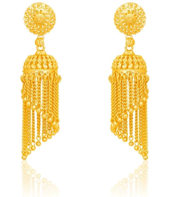 LUV FASHION Golden Drop Earrings ( Pack of 1 ) - Golden