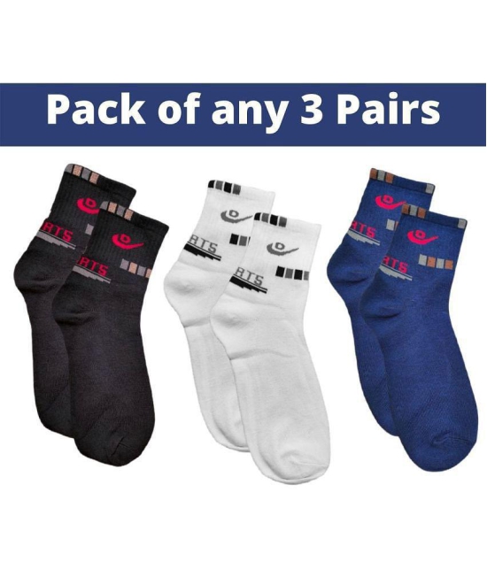 DAYAKU Unisex Multicolor Blend Solid Breathable Full Length Socks ( Pack of 3 ) - None