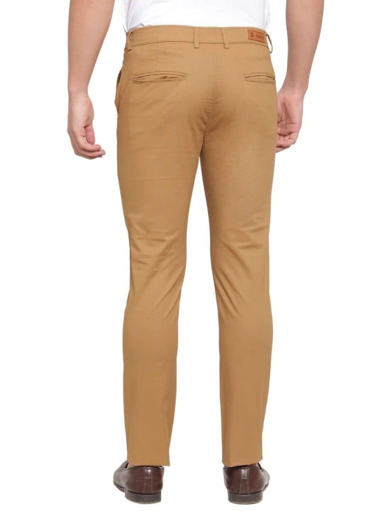 Rodamo  Men Brown Slim Fit Solid Regular Trousers