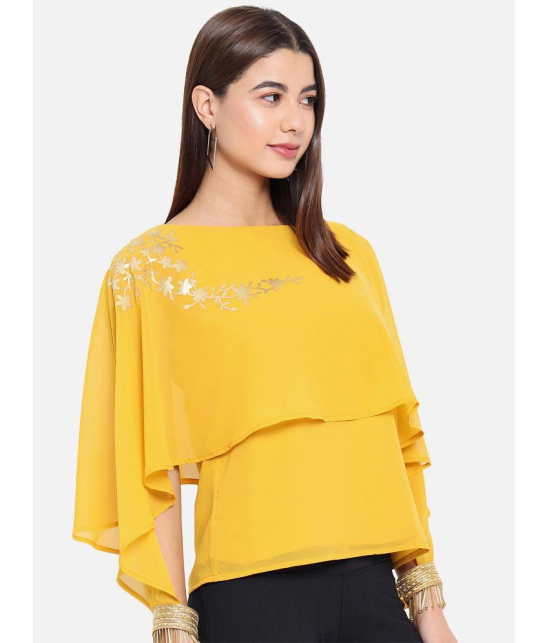 ALL WAYS YOU - Yellow Polyester Womens Cape Top ( Pack of 1 ) - M