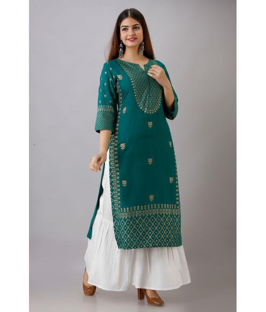 MAUKA - Green Straight Rayon Women's Stitched Salwar Suit ( Pack of 1 ) - None