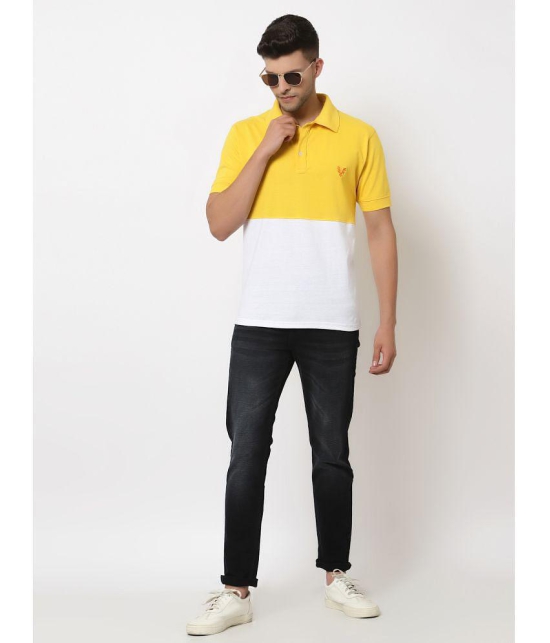 Uzarus - Yellow Cotton Blend Regular Fit Mens Polo T Shirt ( Pack of 1 ) - None