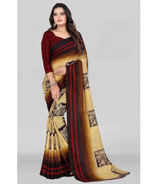 LEELAVATI - Maroon Georgette Saree With Blouse Piece ( Pack of 1 ) - Maroon