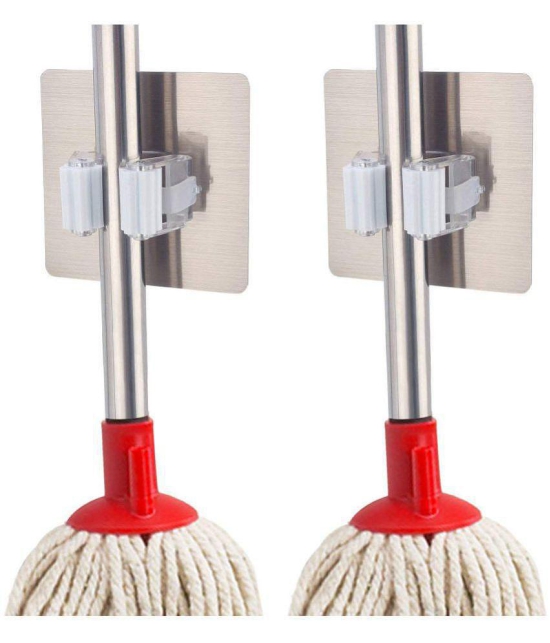 KP Mart Magic Sticker Series Self Adhesive Mop and Broom Holder, Pack of 2 - Multi