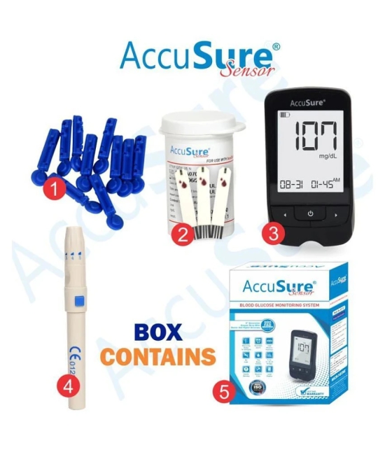 AccuSure Sensor Glucometer Test Strips Pack of 1(Pack of 25)