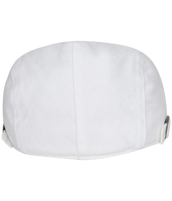 Zacharias White Cotton Mens Cap ( Pack of 1 ) - White