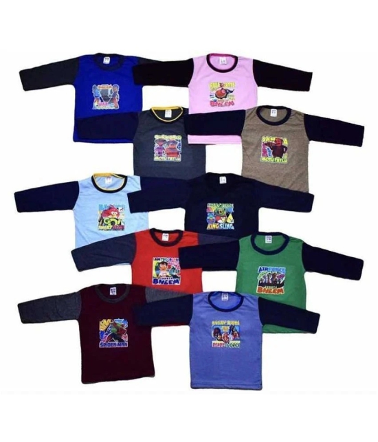 ROMING MOON INTERNATIONAL Pack of 10 Boys 100% Cotton T-Shirt ( Multi Color ) - None