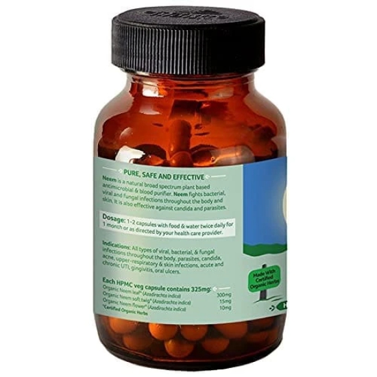 ORGANIC INDIA Neem 60 Capsules Bottle, Pack of 2