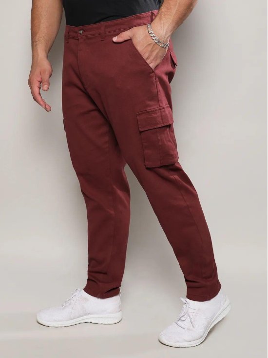 Maroon Cargo Trousers Maroon 42