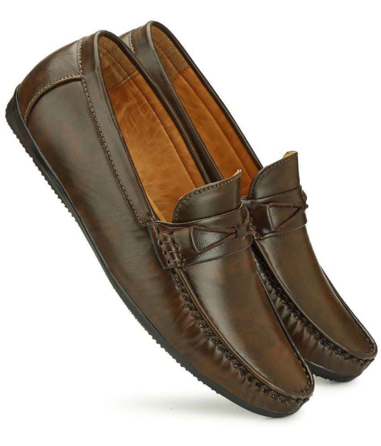 Buxton - Brown Mens Slip on loafers - 7