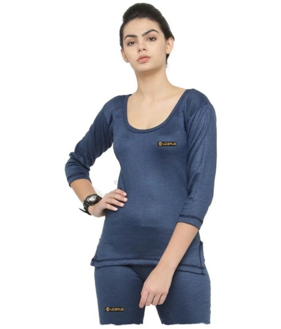 Uzarus Cotton Blend Topwear - Navy - L