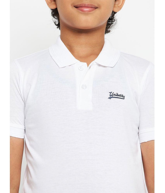 UNIBERRY - White Cotton Blend Boys Polo T-Shirt ( Pack of 1 ) - None