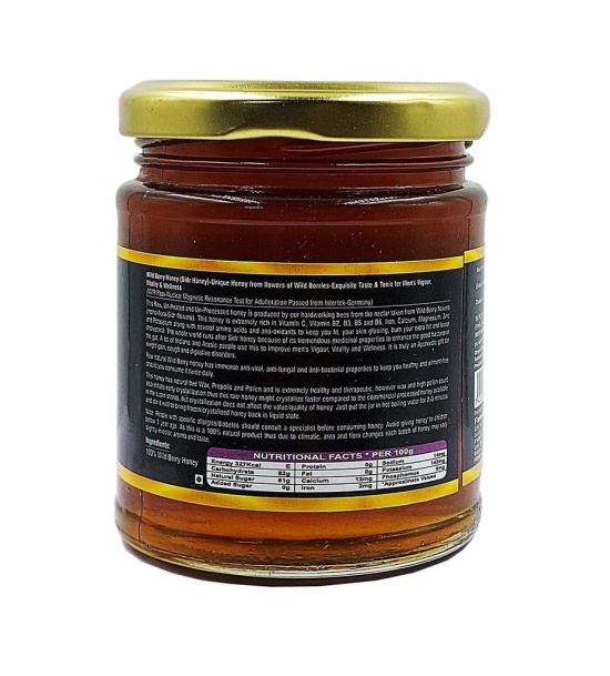 Farm Naturelle - Raw, 100% Natural NMR Tested, Pass, Certified Wild Berry (Sidr) (Forest) Flower Honey(250Gram).